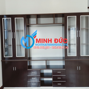 Tủ kính trưng bày tối màu